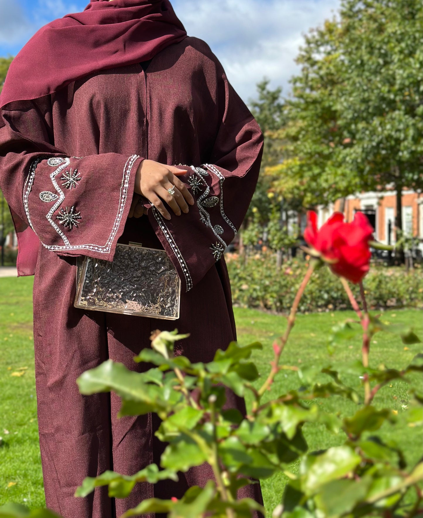 Layali Abaya - Burgandy