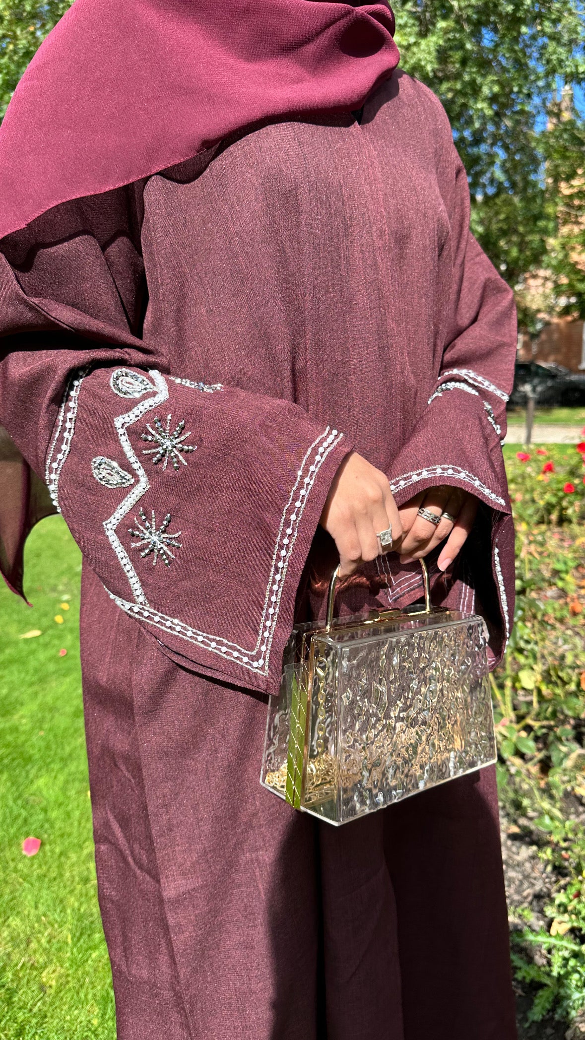 Layali Abaya - Burgandy