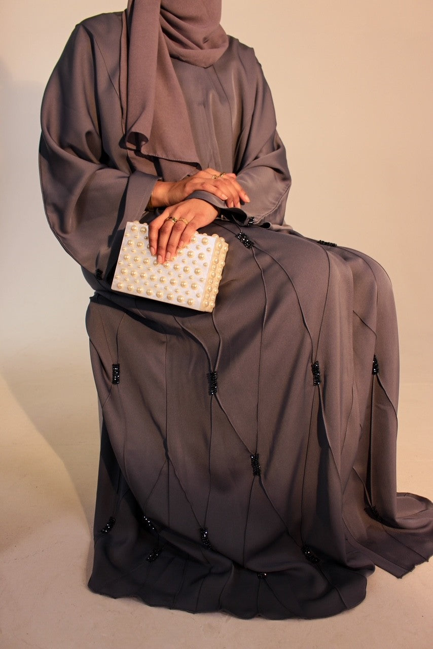 Blue embellished abaya