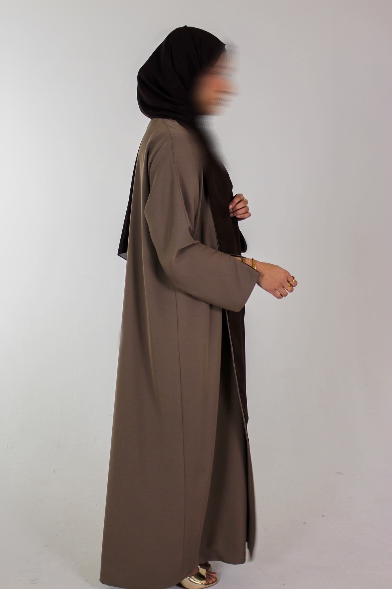 Brown open abaya