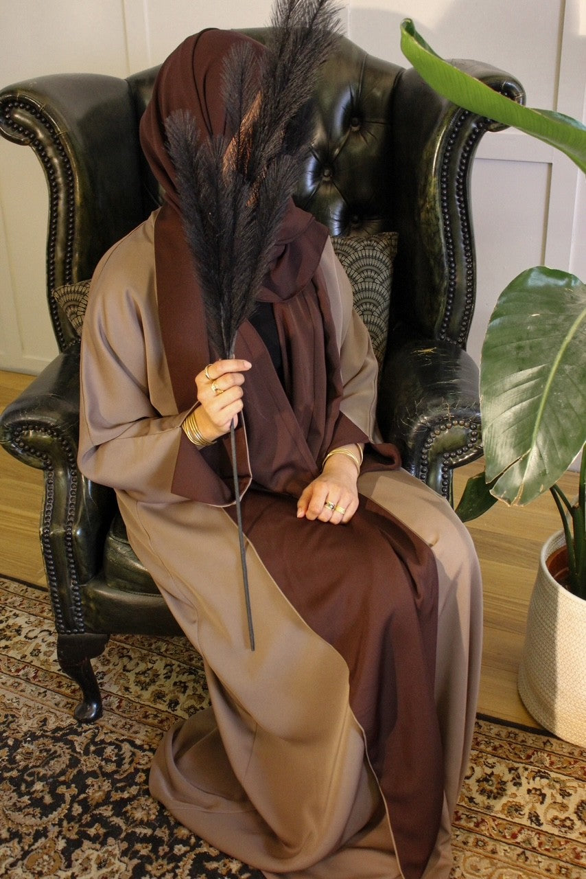 Brown open abaya