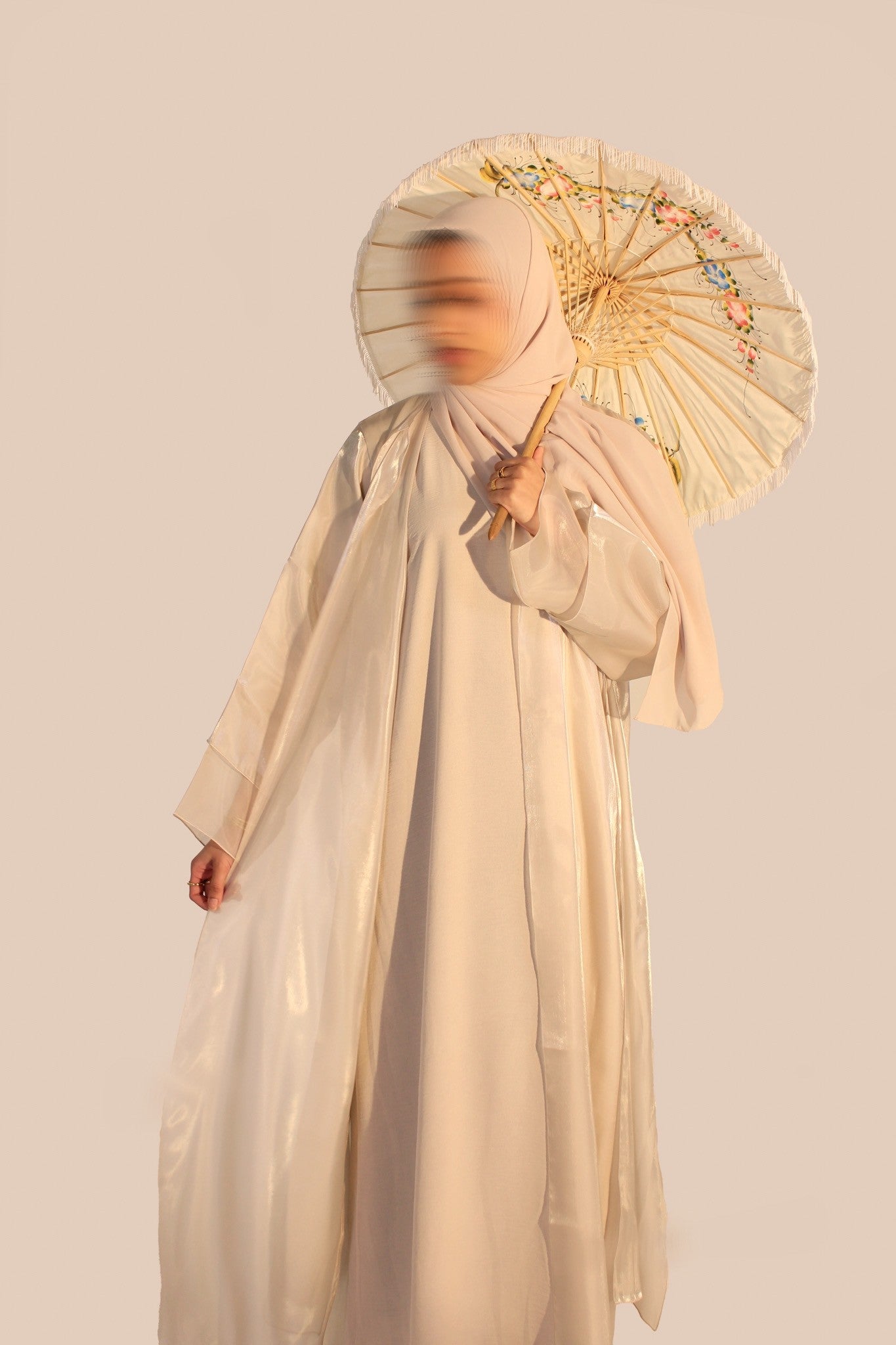 Champagne organza abaya