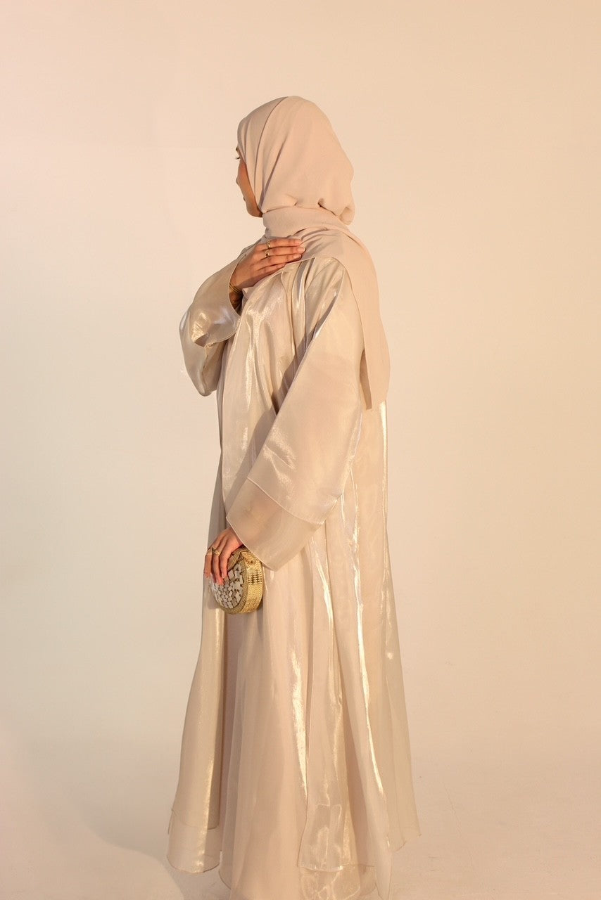 Champagne organza abaya